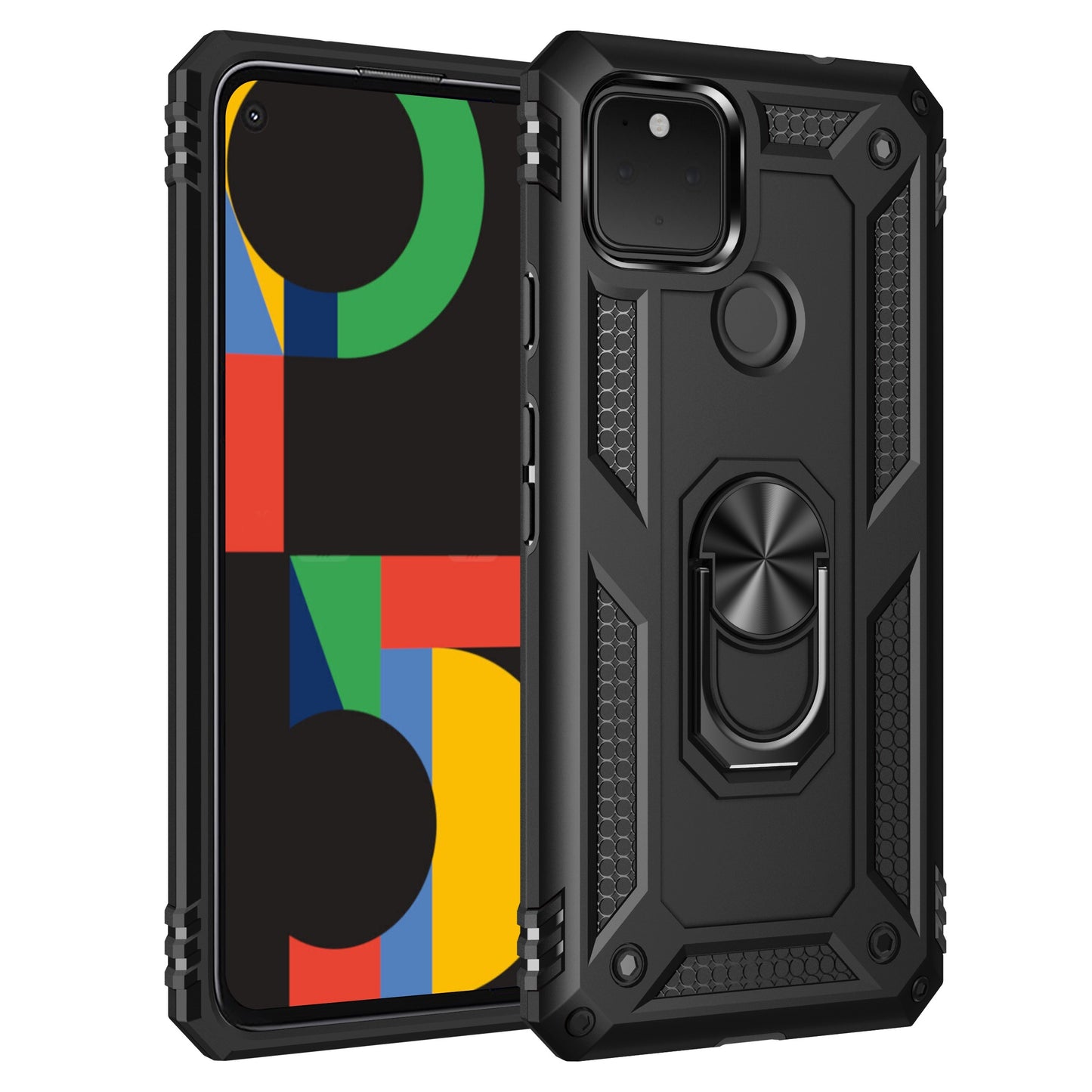 TPU+PC Two-in-one Ring Bracket Anti-fall Phone Case - Suitable For Google 3A/3A XL/4A/4A 5g/Pixel 5/5A 5g/Pixel 6/6 Pro/6A/Pixel 7/7Pro/7A/Pixel 8/8PRO - For Men & Women - Protect Your Phone - Perfect Gift for Tech Lovers