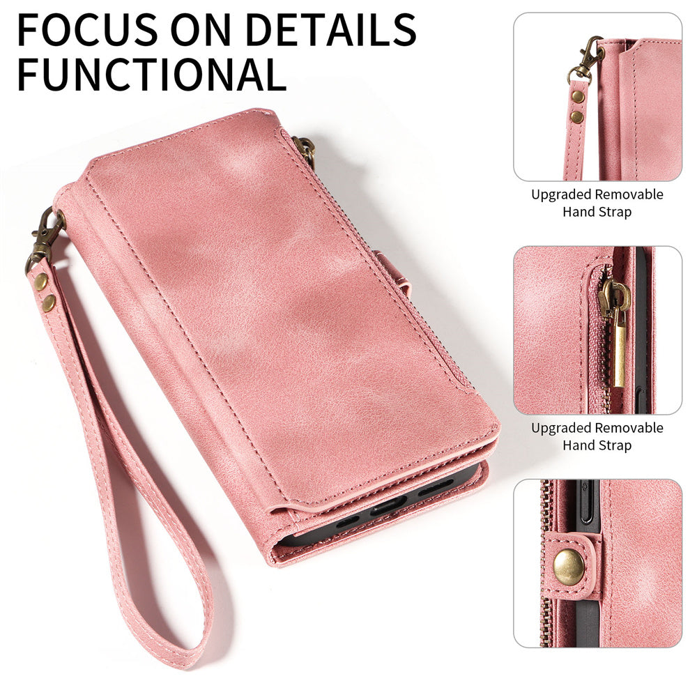 For IPhone 15/14/13/12/11 Pro Max Phone Case, Blocking Wallet Case For Women Men With 9 Credit Card Holder Zipper PU Faux Leather Protective Phone Cover