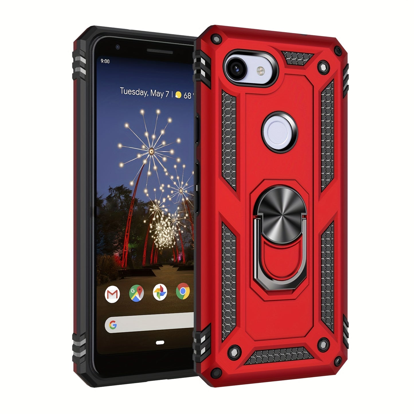TPU+PC Two-in-one Ring Bracket Anti-fall Phone Case - Suitable For Google 3A/3A XL/4A/4A 5g/Pixel 5/5A 5g/Pixel 6/6 Pro/6A/Pixel 7/7Pro/7A/Pixel 8/8PRO - For Men & Women - Protect Your Phone - Perfect Gift for Tech Lovers