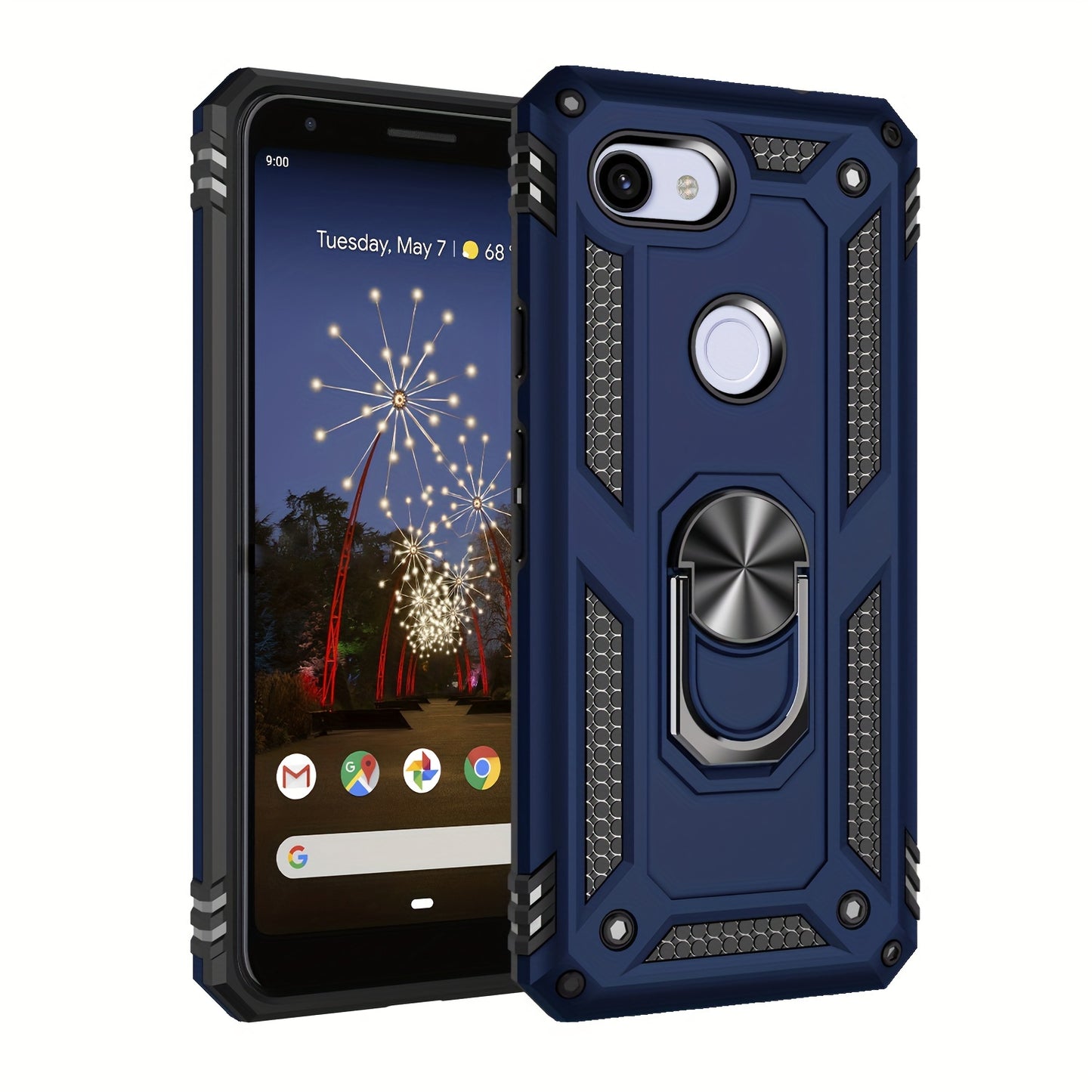 TPU+PC Two-in-one Ring Bracket Anti-fall Phone Case - Suitable For Google 3A/3A XL/4A/4A 5g/Pixel 5/5A 5g/Pixel 6/6 Pro/6A/Pixel 7/7Pro/7A/Pixel 8/8PRO - For Men & Women - Protect Your Phone - Perfect Gift for Tech Lovers