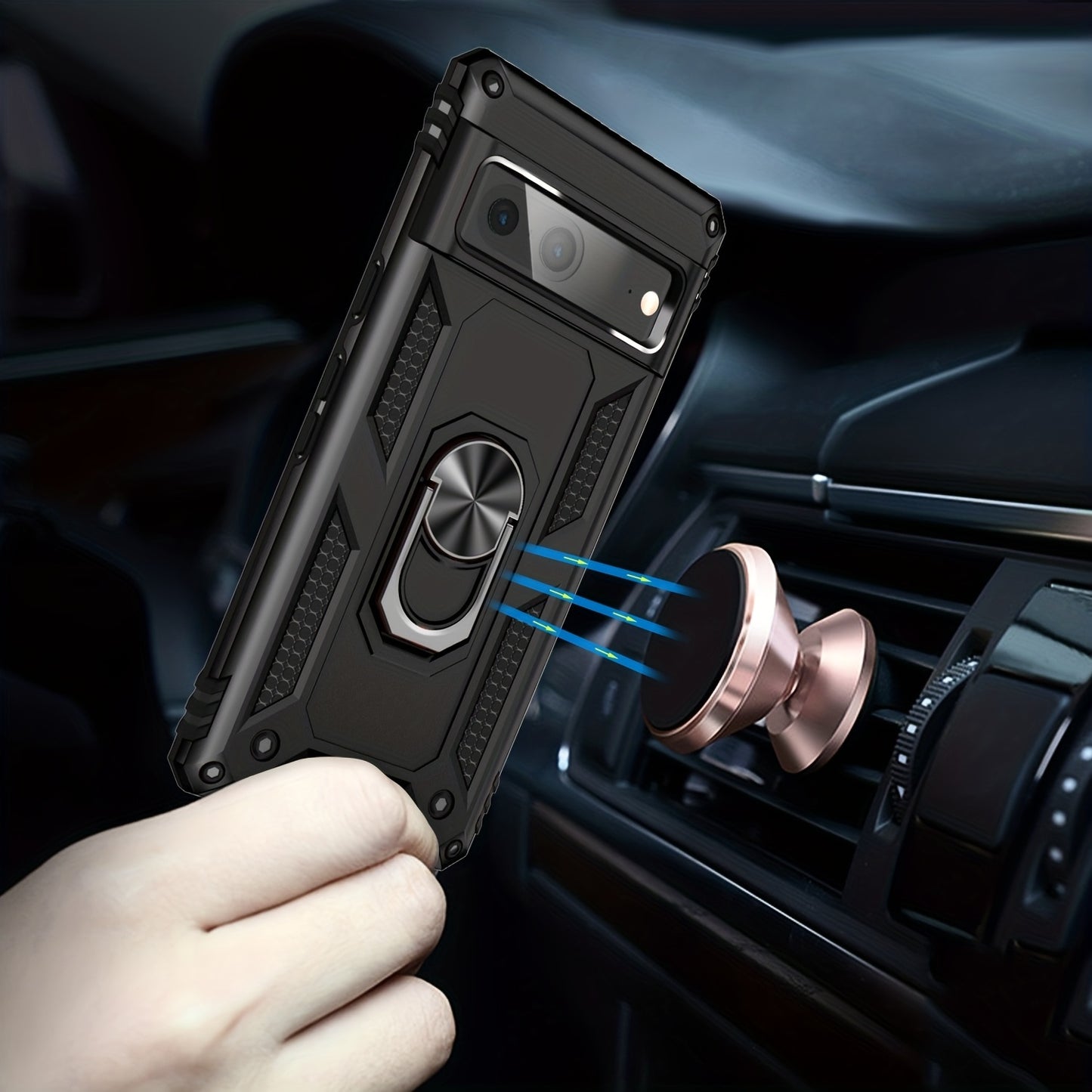 TPU+PC Two-in-one Ring Bracket Anti-fall Phone Case - Suitable For Google 3A/3A XL/4A/4A 5g/Pixel 5/5A 5g/Pixel 6/6 Pro/6A/Pixel 7/7Pro/7A/Pixel 8/8PRO - For Men & Women - Protect Your Phone - Perfect Gift for Tech Lovers