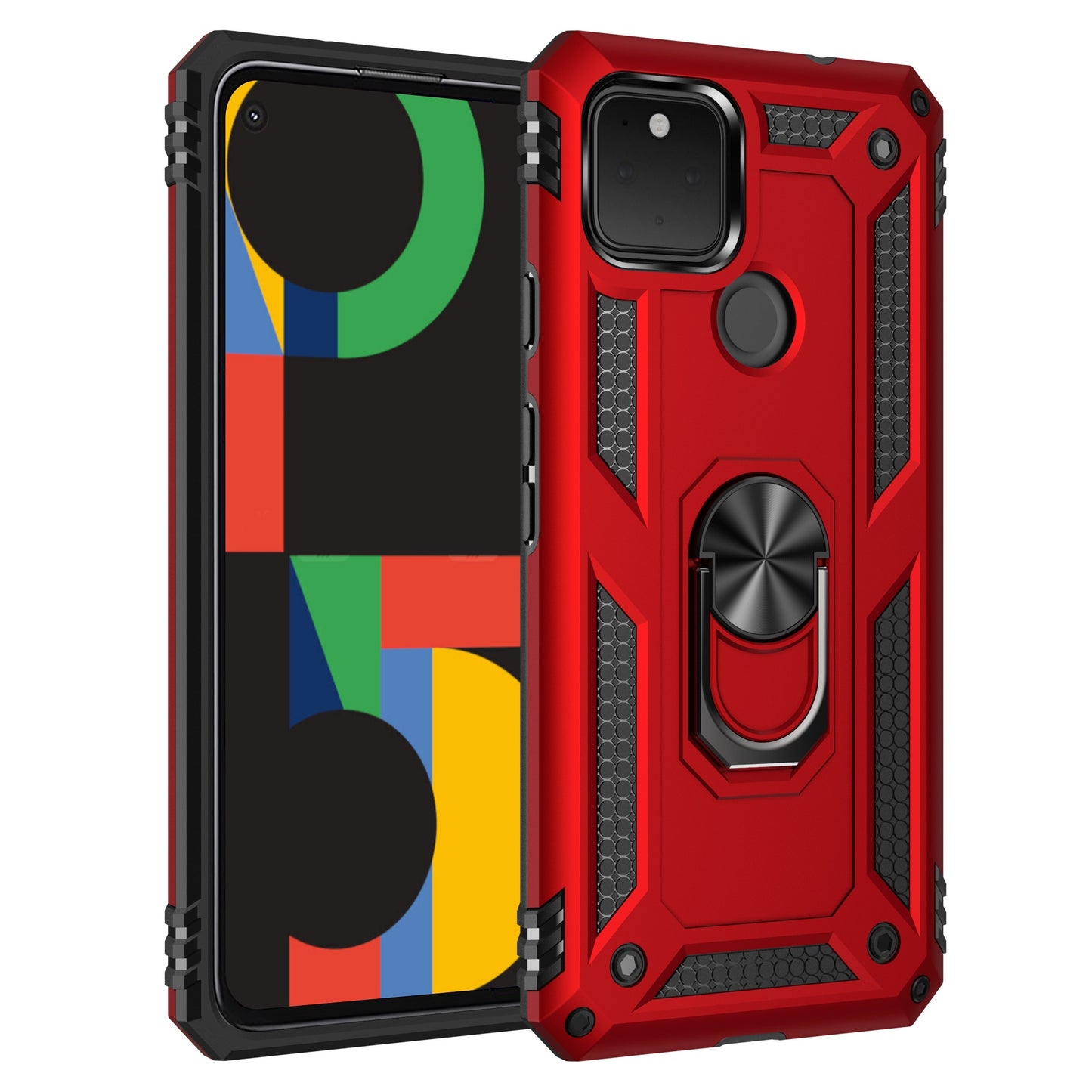 TPU+PC Two-in-one Ring Bracket Anti-fall Phone Case - Suitable For Google 3A/3A XL/4A/4A 5g/Pixel 5/5A 5g/Pixel 6/6 Pro/6A/Pixel 7/7Pro/7A/Pixel 8/8PRO - For Men & Women - Protect Your Phone - Perfect Gift for Tech Lovers
