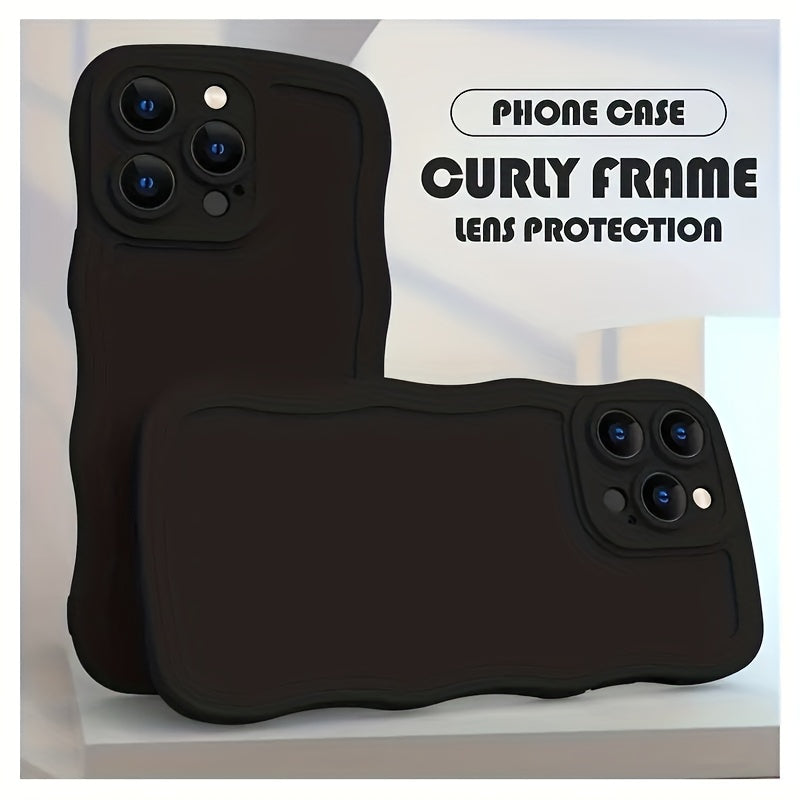 Big Wave Black Anti-drop Shock Absorber Phone Case For IPhone14/14Pro/14Pro Max/14 Plus, IPhone13/13Pro/13Pro Max, IPhone12/12Pro/12Pro Max, IPhone11/11pro/11Pro Max, IPhone X/XS/XR/XS MAX, IPhone7/8/7Plus/8Plus