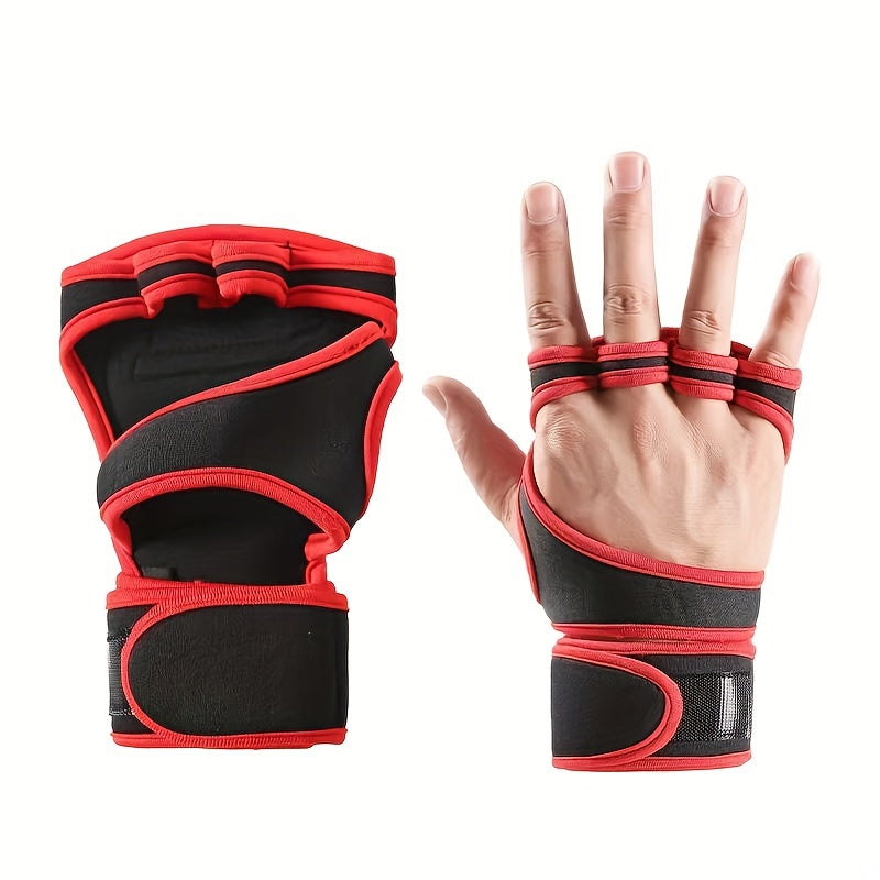 1 Pair of Premium Unisex Weightlifting Gloves - Enhanced Grip, Wrist Support, and Palm Protection for Fitness, Sports, Bodybuilding, and Gymnastics Enthusiasts - Durable, Breathable, and Comfortable Design for Optimal Perform