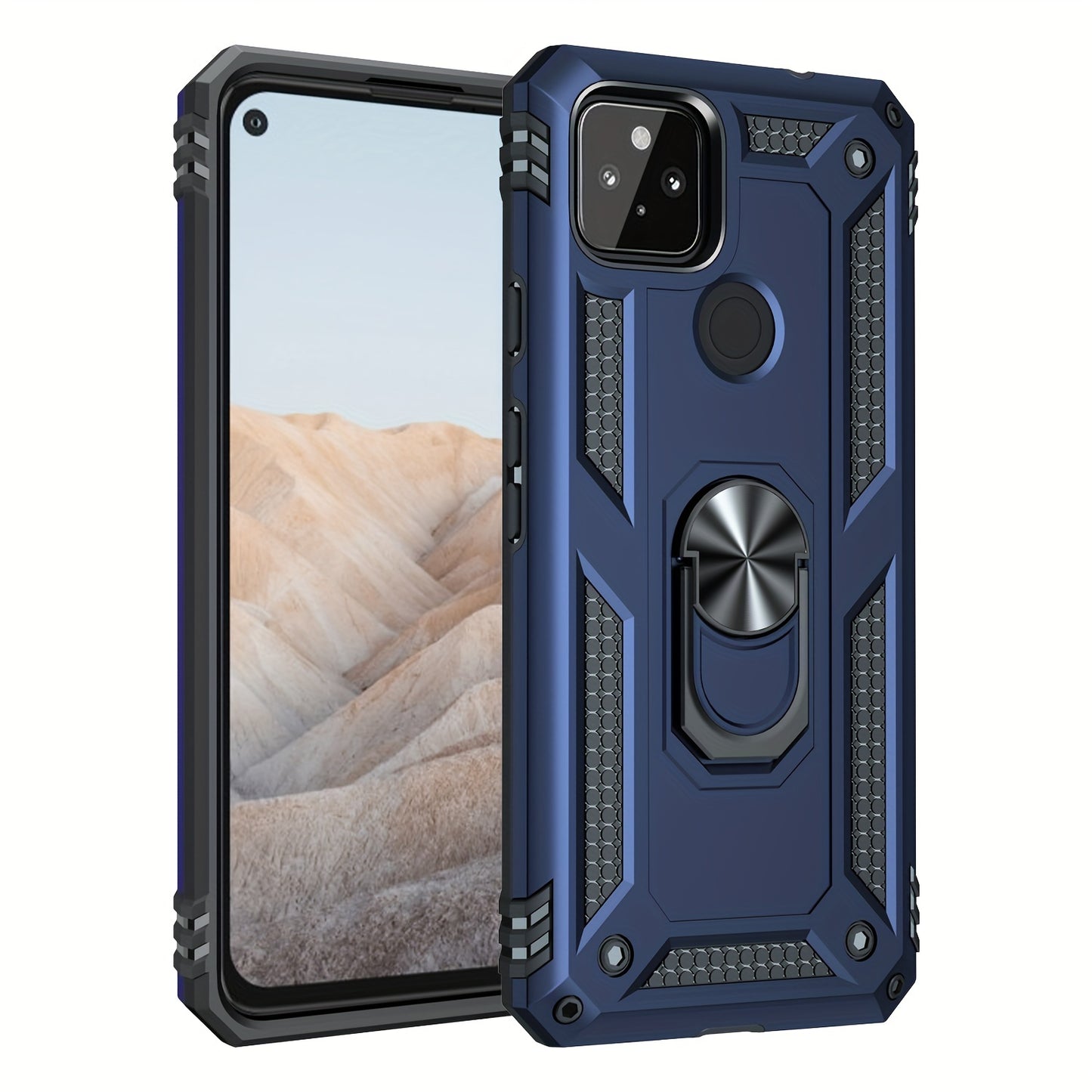 TPU+PC Two-in-one Ring Bracket Anti-fall Phone Case - Suitable For Google 3A/3A XL/4A/4A 5g/Pixel 5/5A 5g/Pixel 6/6 Pro/6A/Pixel 7/7Pro/7A/Pixel 8/8PRO - For Men & Women - Protect Your Phone - Perfect Gift for Tech Lovers