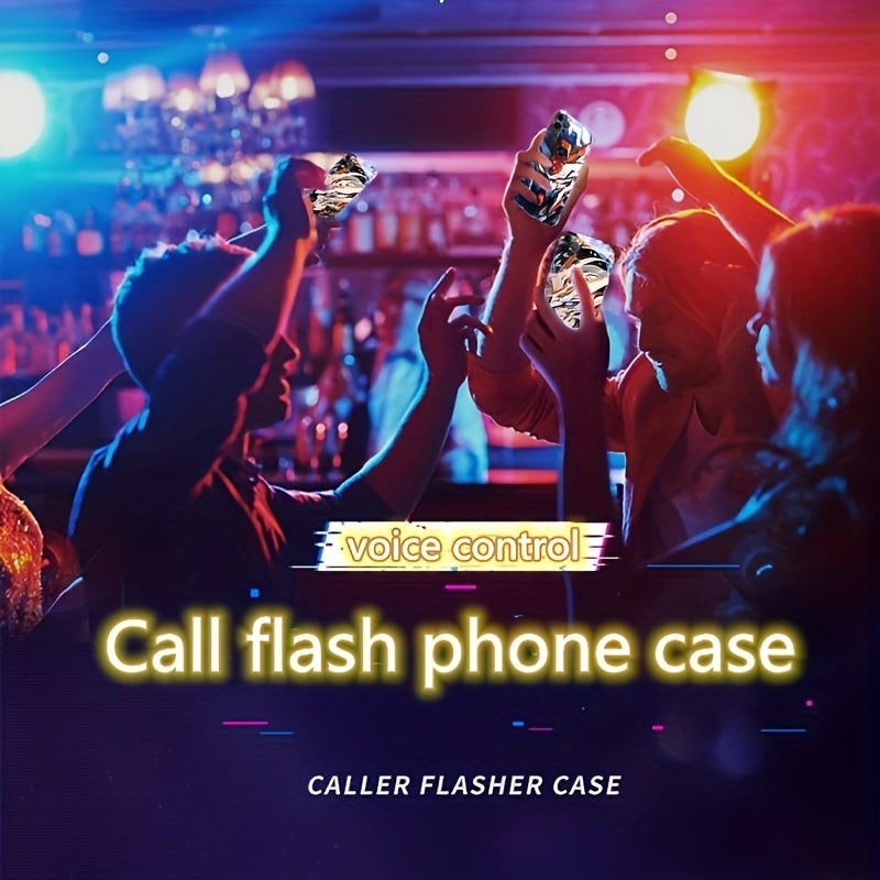 1 Pc Vibrant LED Voice-Activated Phone Case - Smart Call Lighting, Shockproof Bumper, Frosty Skin Feel, Anti-Scratch for IPhone 14/14Plus/14Pro/14Pro Max, IPhone13/13Mini/13Pro/13Pro Max - Colorful Glowing Fun