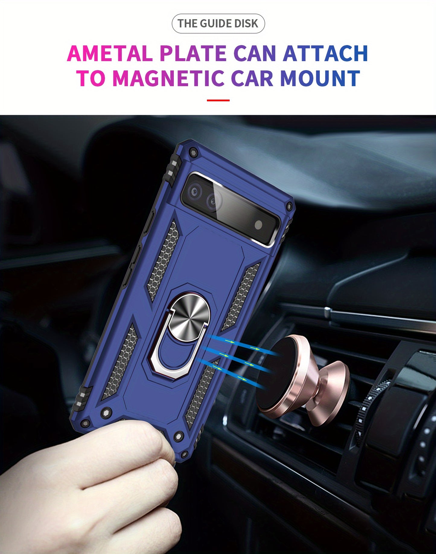 TPU+PC Two-in-one Ring Bracket Anti-fall Phone Case - Suitable For Google 3A/3A XL/4A/4A 5g/Pixel 5/5A 5g/Pixel 6/6 Pro/6A/Pixel 7/7Pro/7A/Pixel 8/8PRO - For Men & Women - Protect Your Phone - Perfect Gift for Tech Lovers