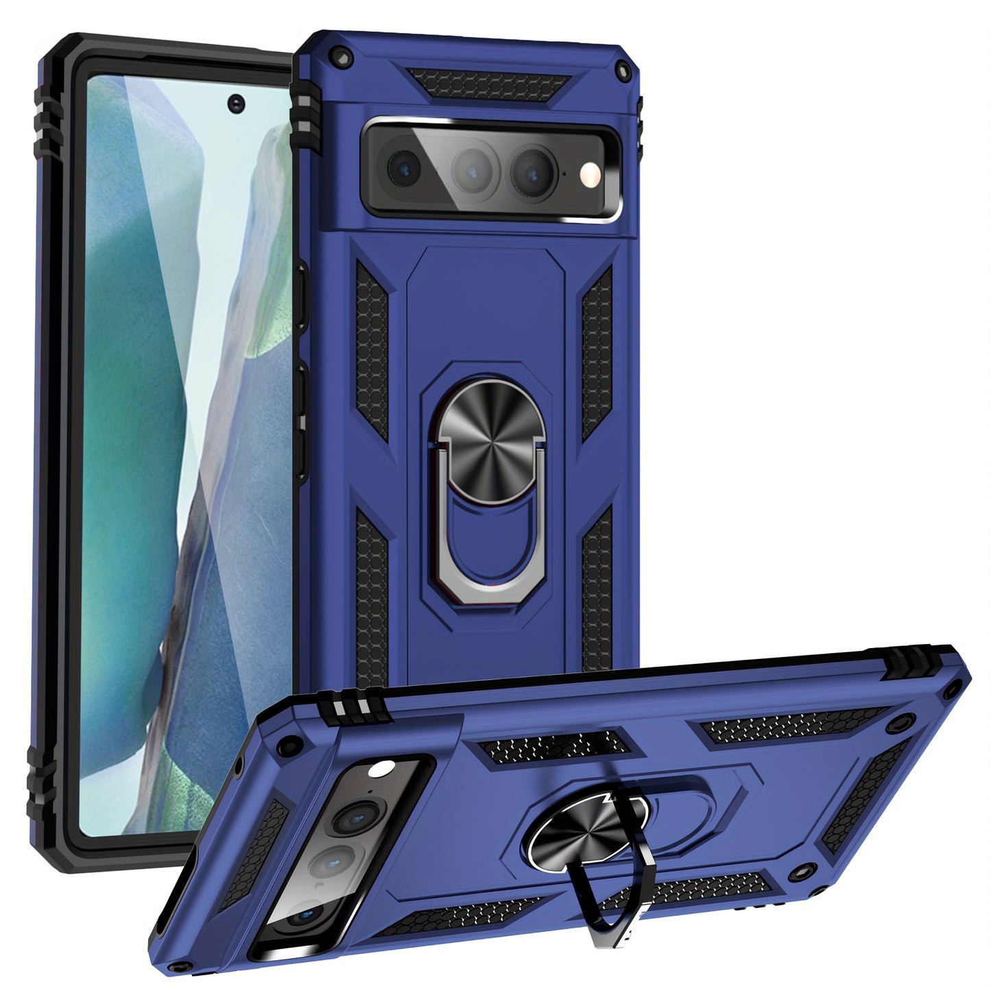 TPU+PC Two-in-one Ring Bracket Anti-fall Phone Case - Suitable For Google 3A/3A XL/4A/4A 5g/Pixel 5/5A 5g/Pixel 6/6 Pro/6A/Pixel 7/7Pro/7A/Pixel 8/8PRO - For Men & Women - Protect Your Phone - Perfect Gift for Tech Lovers