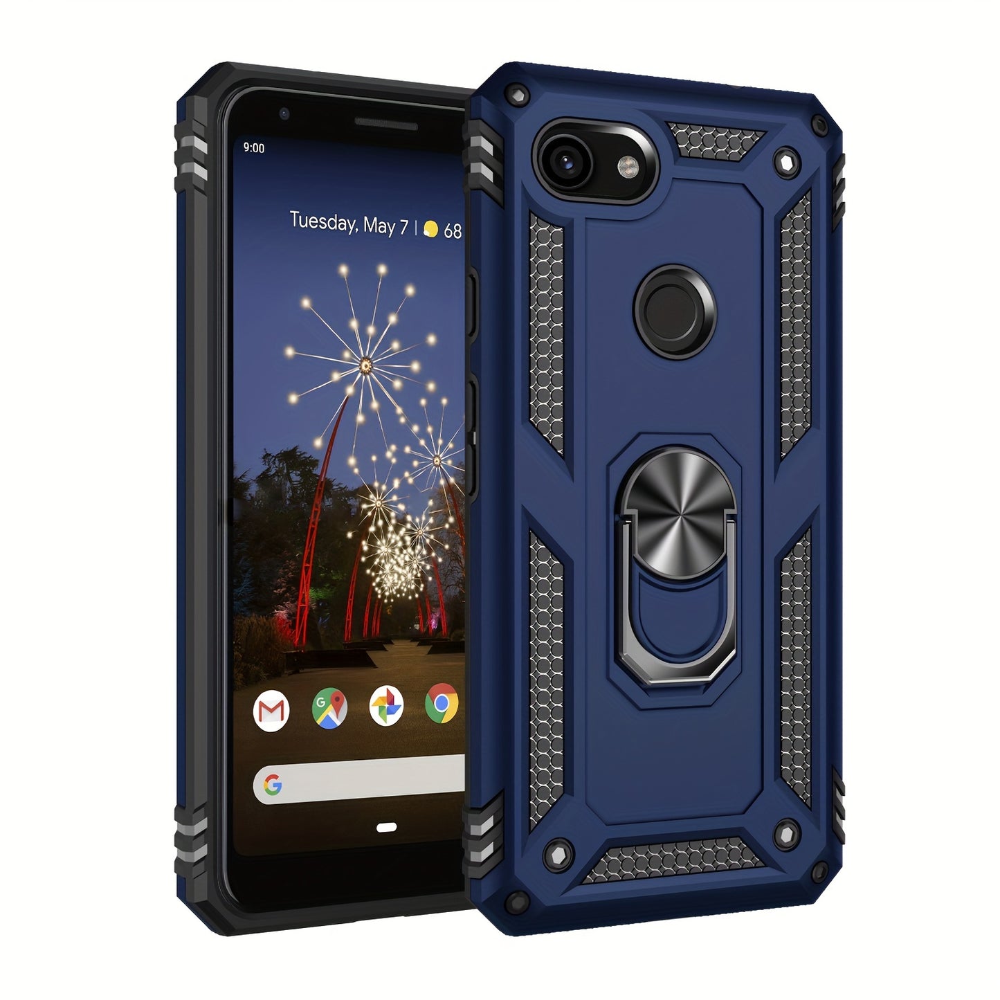 TPU+PC Two-in-one Ring Bracket Anti-fall Phone Case - Suitable For Google 3A/3A XL/4A/4A 5g/Pixel 5/5A 5g/Pixel 6/6 Pro/6A/Pixel 7/7Pro/7A/Pixel 8/8PRO - For Men & Women - Protect Your Phone - Perfect Gift for Tech Lovers