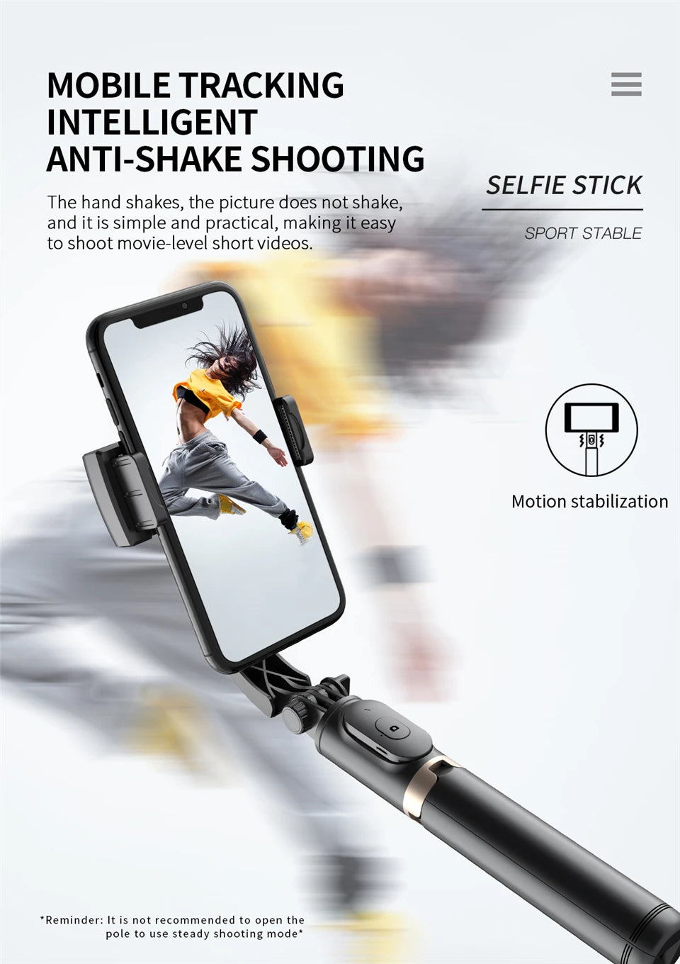 2025 NEW Gimbal Stabilizer Selfie Stick Foldable Wireless Tripod with Bluetooth Shutter Monopod for IOS Android