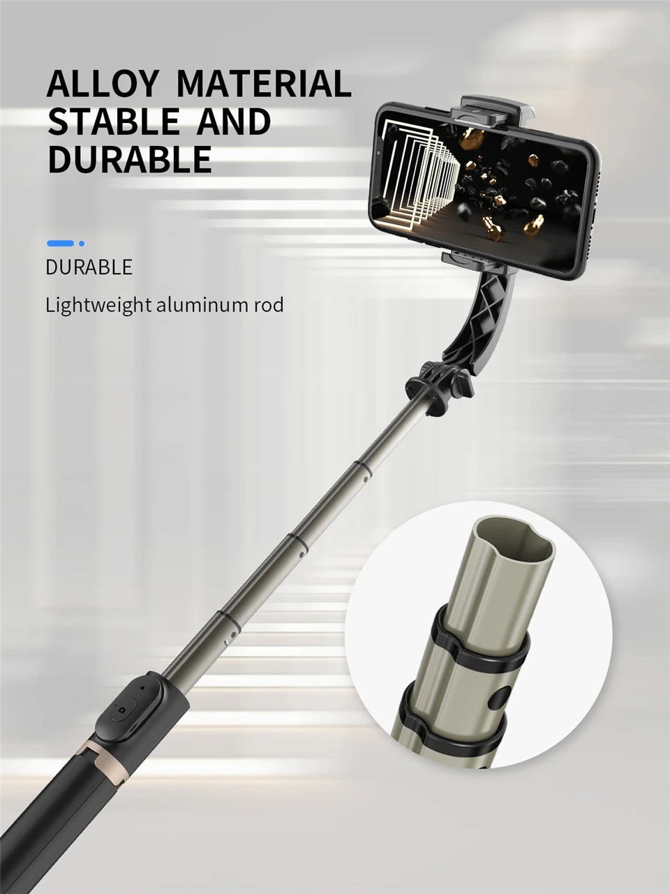2025 NEW Gimbal Stabilizer Selfie Stick Foldable Wireless Tripod with Bluetooth Shutter Monopod for IOS Android