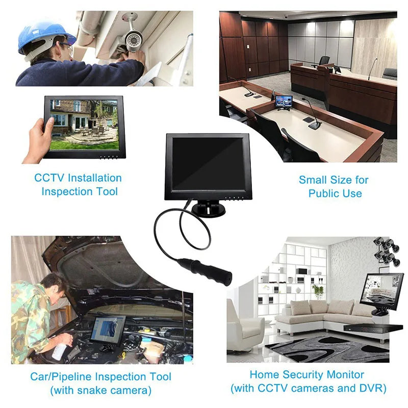 12 Inch 1024x768 800x600 Industrial LCD Monitor Display For CCTV Car DVR Microscope Camera Built-In Speaker