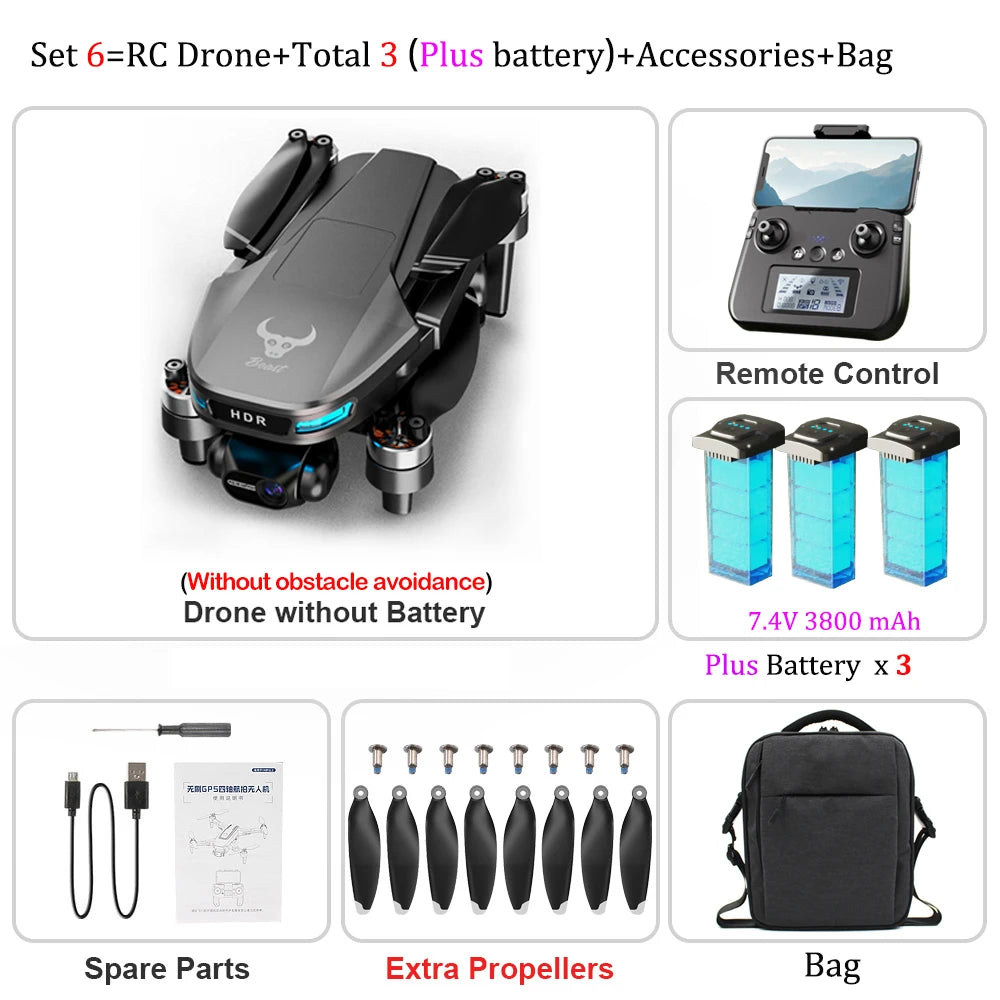 ZLL SG109 Max2 Drone 4K HD Camera Three-axis Gimbal Obstacle Avoidance GPS Brushless MINI Drone Foldable Quadcopter Toy For Kids