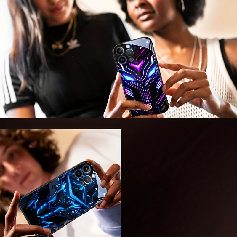 1 Pc Vibrant LED Voice-Activated Phone Case - Smart Call Lighting, Shockproof Bumper, Frosty Skin Feel, Anti-Scratch for IPhone 14/14Plus/14Pro/14Pro Max, IPhone13/13Mini/13Pro/13Pro Max - Colorful Glowing Fun
