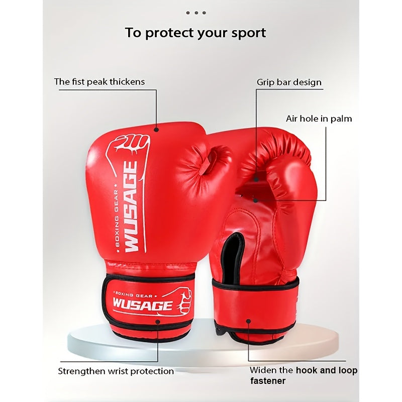 1 Pair Premium Boxing Gloves - Ultimate Training Companion for Men and Women - Ideal for Kickboxing, MMA, Muay Thai, Sparring, Punching, Heavy Bag Workouts, and Fitness Exercises