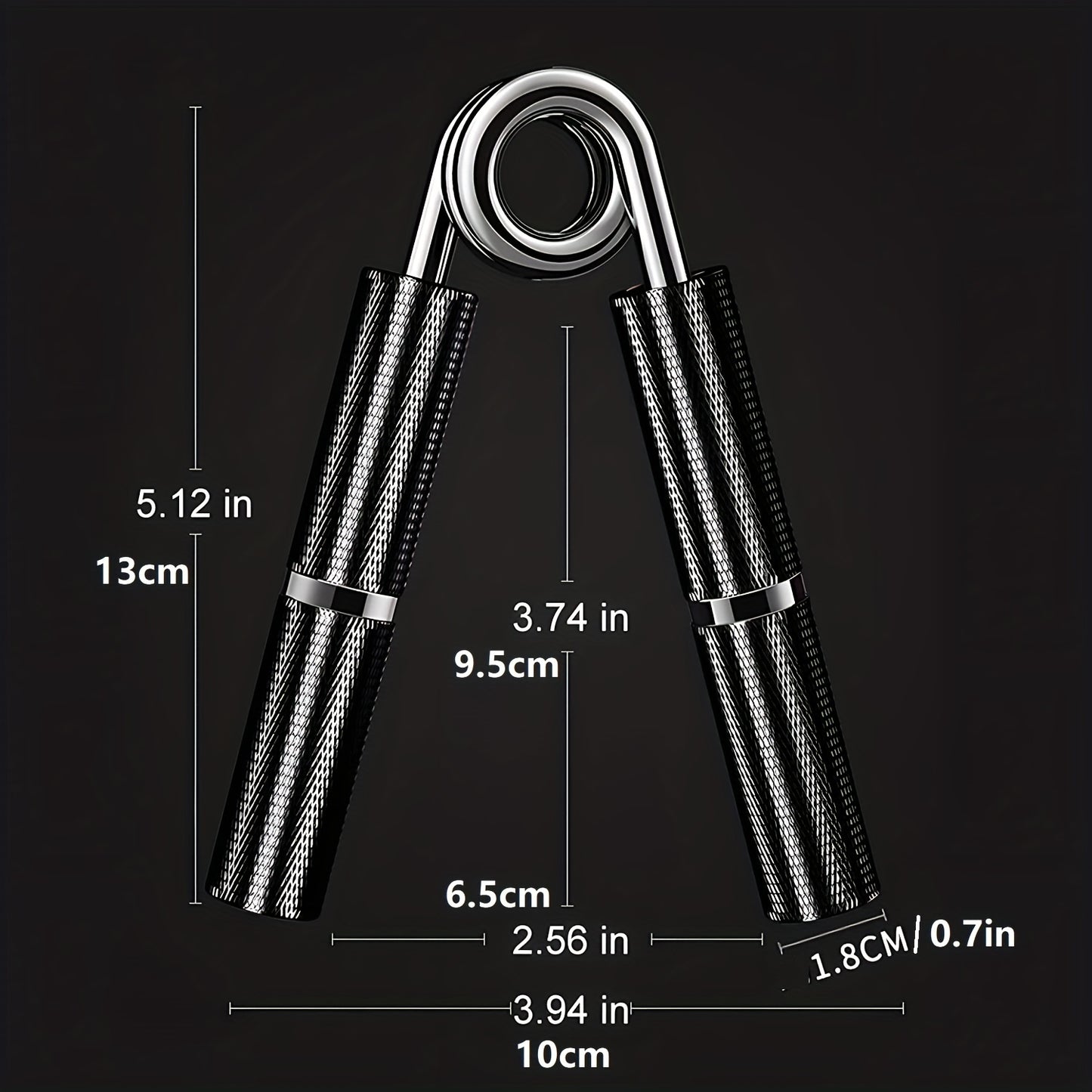 1pc YZLSPORTS Aluminum Alloy Hand Grip Strengthener, 50-350 LB Metal Hand Gripper for Enhanced Grip and Forearm Strength, Uncharged Fitness Equipment for Training and Exercise, Black - Ideal for New Year, Easter, Halloween, I