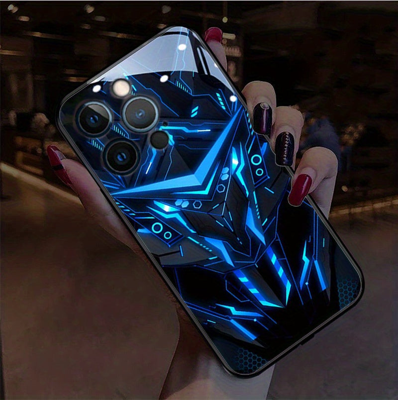 1 Pc Vibrant LED Voice-Activated Phone Case - Smart Call Lighting, Shockproof Bumper, Frosty Skin Feel, Anti-Scratch for IPhone 14/14Plus/14Pro/14Pro Max, IPhone13/13Mini/13Pro/13Pro Max - Colorful Glowing Fun