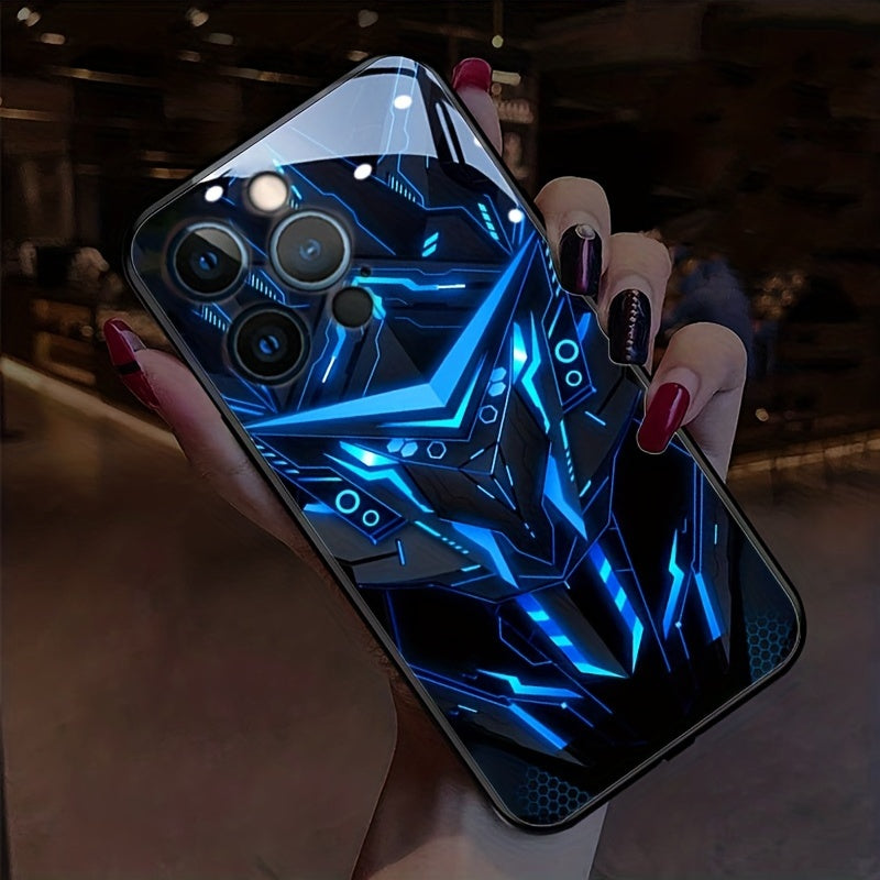 1 Pc Vibrant LED Voice-Activated Phone Case - Smart Call Lighting, Shockproof Bumper, Frosty Skin Feel, Anti-Scratch for IPhone 14/14Plus/14Pro/14Pro Max, IPhone13/13Mini/13Pro/13Pro Max - Colorful Glowing Fun