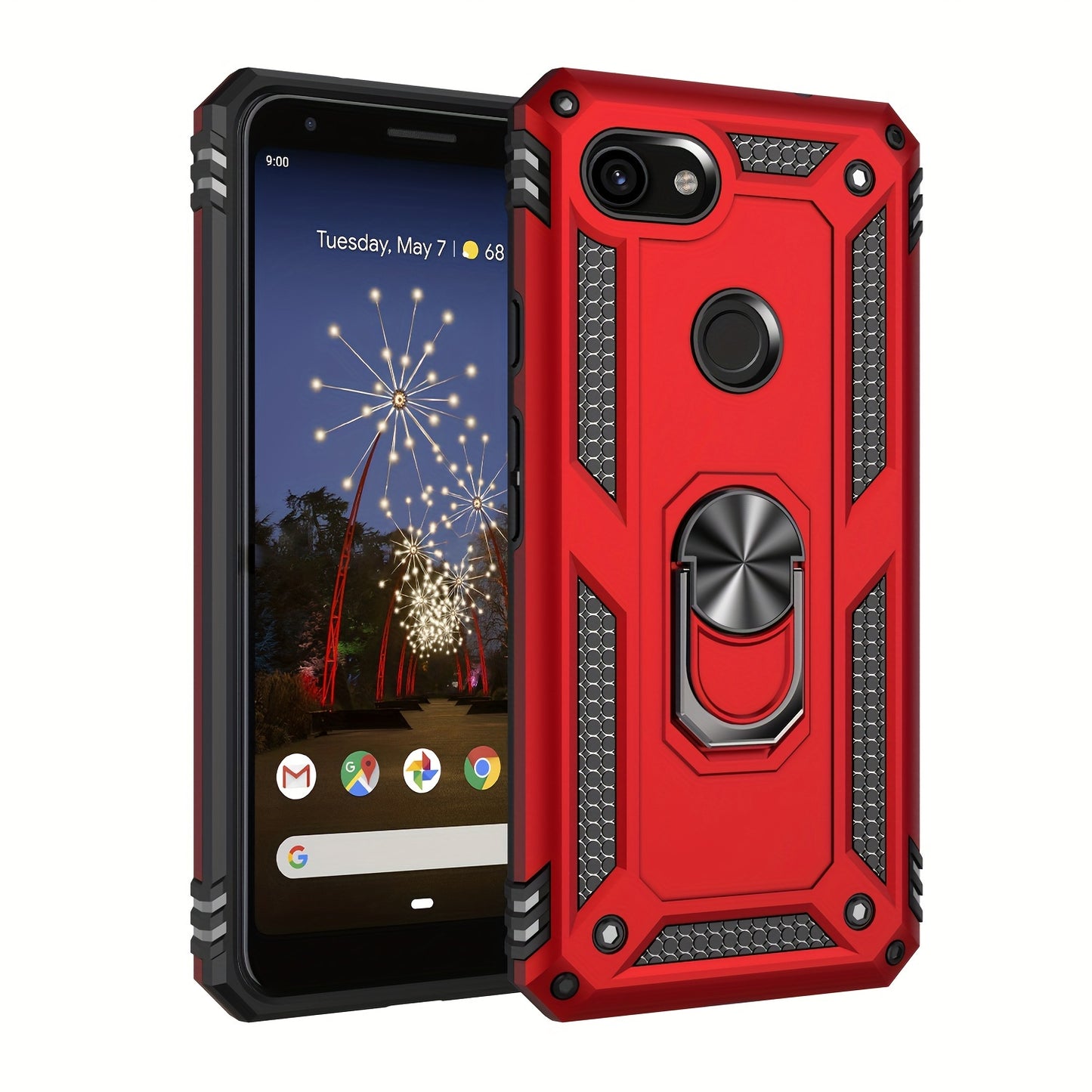 TPU+PC Two-in-one Ring Bracket Anti-fall Phone Case - Suitable For Google 3A/3A XL/4A/4A 5g/Pixel 5/5A 5g/Pixel 6/6 Pro/6A/Pixel 7/7Pro/7A/Pixel 8/8PRO - For Men & Women - Protect Your Phone - Perfect Gift for Tech Lovers