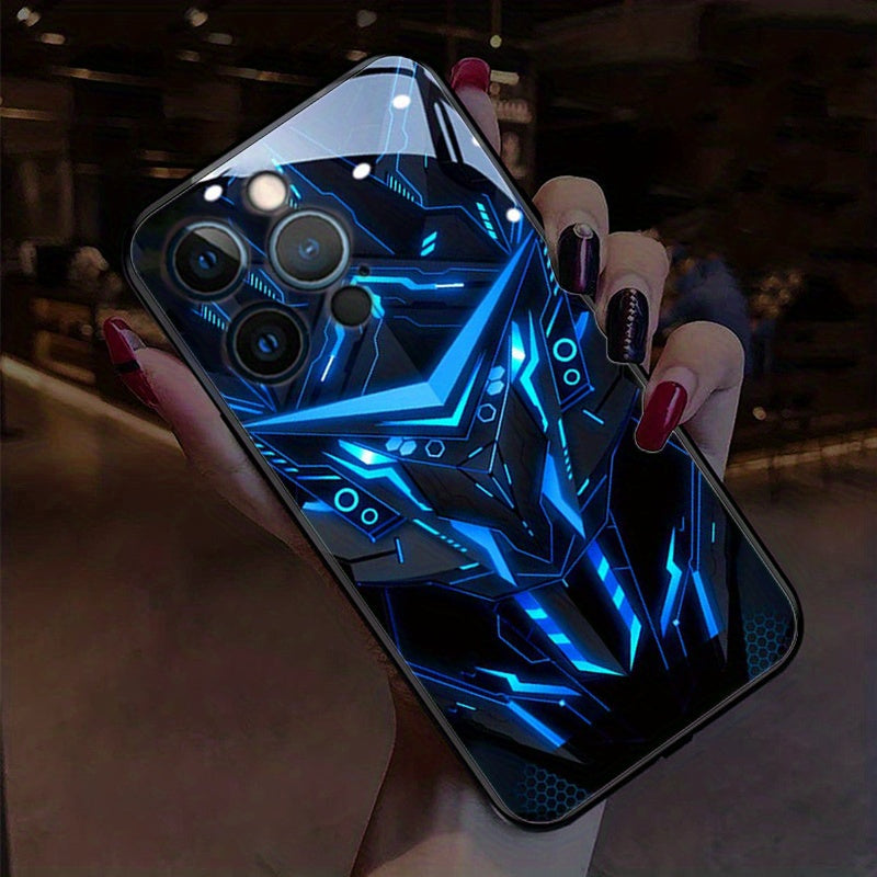 1 Pc Vibrant LED Voice-Activated Phone Case - Smart Call Lighting, Shockproof Bumper, Frosty Skin Feel, Anti-Scratch for IPhone 14/14Plus/14Pro/14Pro Max, IPhone13/13Mini/13Pro/13Pro Max - Colorful Glowing Fun