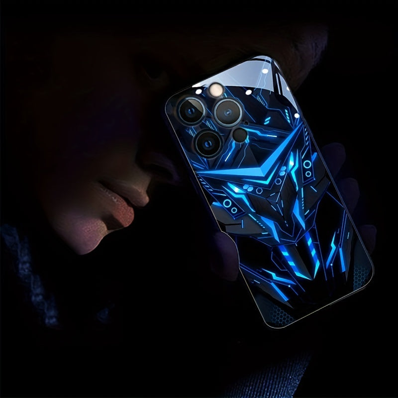 1 Pc Vibrant LED Voice-Activated Phone Case - Smart Call Lighting, Shockproof Bumper, Frosty Skin Feel, Anti-Scratch for IPhone 14/14Plus/14Pro/14Pro Max, IPhone13/13Mini/13Pro/13Pro Max - Colorful Glowing Fun