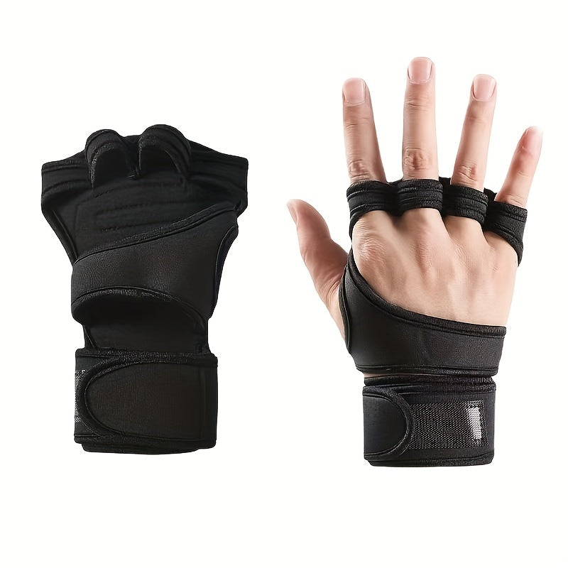 1 Pair of Premium Unisex Weightlifting Gloves - Enhanced Grip, Wrist Support, and Palm Protection for Fitness, Sports, Bodybuilding, and Gymnastics Enthusiasts - Durable, Breathable, and Comfortable Design for Optimal Perform