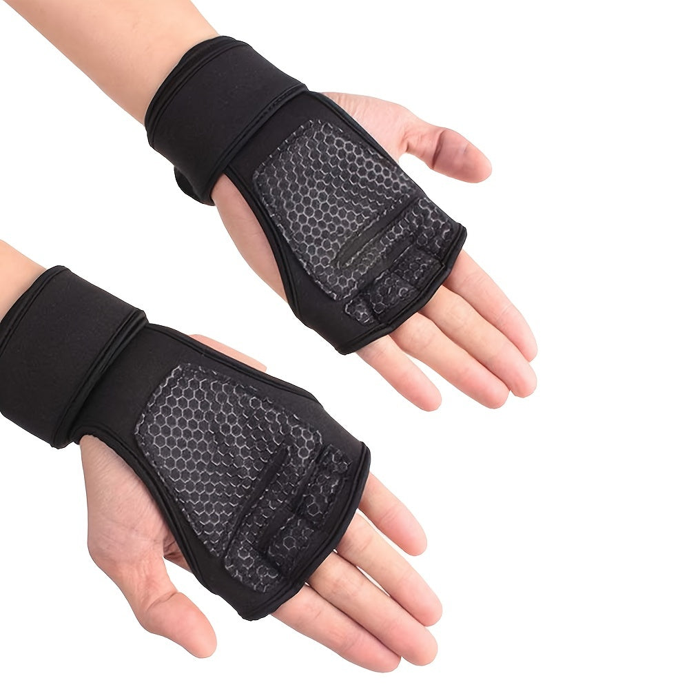 1 Pair of Premium Unisex Weightlifting Gloves - Enhanced Grip, Wrist Support, and Palm Protection for Fitness, Sports, Bodybuilding, and Gymnastics Enthusiasts - Durable, Breathable, and Comfortable Design for Optimal Perform