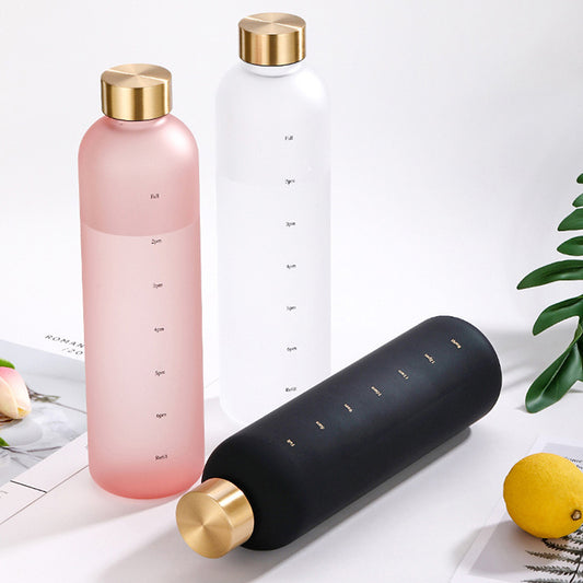 Stay Inspired & Hydrated: 32oz BPA-Free, Leakproof Water Bottle with Time Marker - Perfect Companion for Fitness, Outdoor Sports, and Travel
