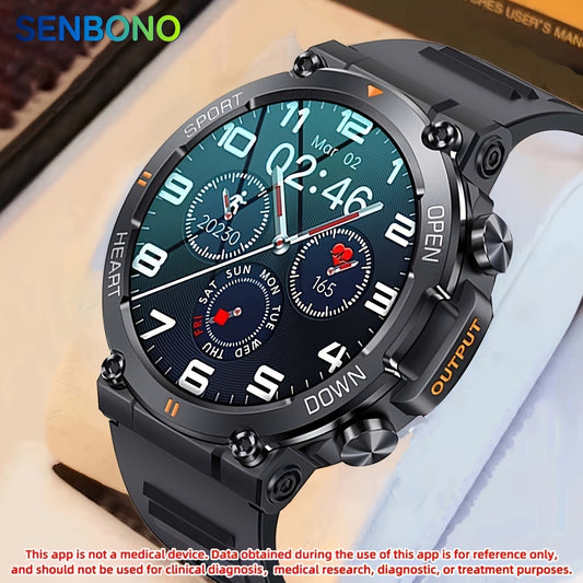 SENBONO Round Smart Watch With 1.39inch Screen Wireless Dial Answer Call Watch, Activity  Fitness Watch 400mAh Outdoor Sports Smartwatch Men Women For IPhone/Android