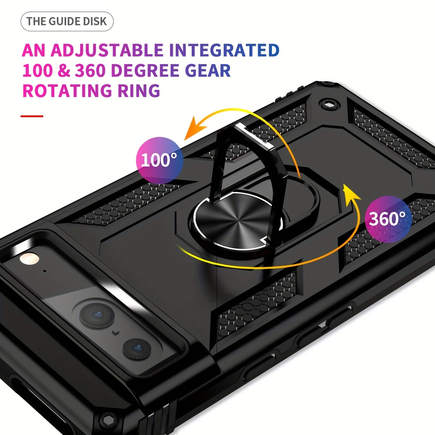 TPU+PC Two-in-one Ring Bracket Anti-fall Phone Case - Suitable For Google 3A/3A XL/4A/4A 5g/Pixel 5/5A 5g/Pixel 6/6 Pro/6A/Pixel 7/7Pro/7A/Pixel 8/8PRO - For Men & Women - Protect Your Phone - Perfect Gift for Tech Lovers
