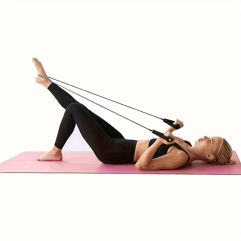 [1pc Premium U-Shaped Resistance Band] 1pc Premium TPE Resistance Band - U-Shaped, Elastic Fitness Rope with Comfort Handles in Red/Green/Black - Ideal for Home Workouts & Strength Training