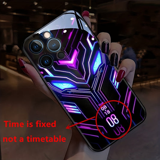 1 Pc Vibrant LED Voice-Activated Phone Case - Smart Call Lighting, Shockproof Bumper, Frosty Skin Feel, Anti-Scratch for IPhone 14/14Plus/14Pro/14Pro Max, IPhone13/13Mini/13Pro/13Pro Max - Colorful Glowing Fun