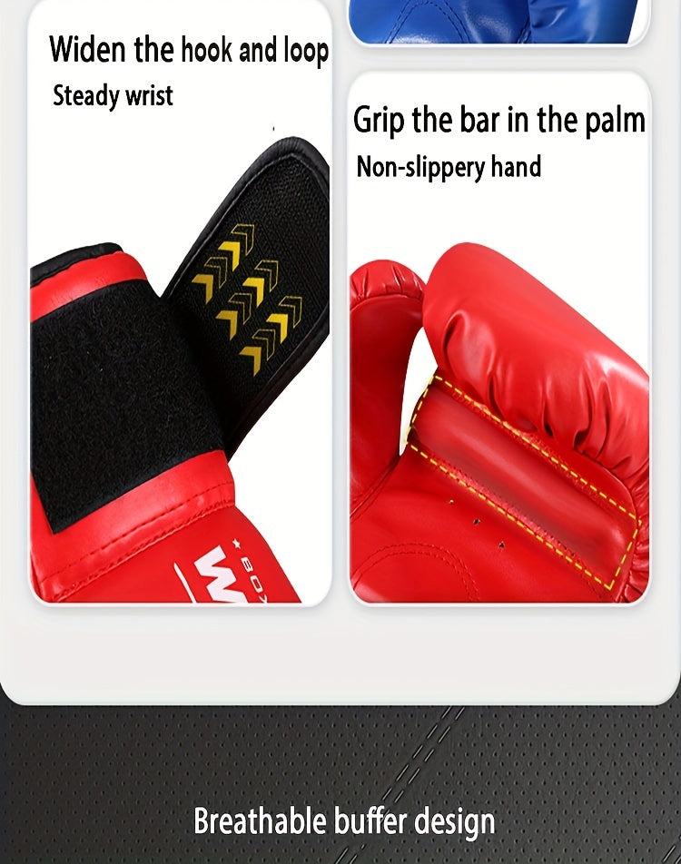 1 Pair Premium Boxing Gloves - Ultimate Training Companion for Men and Women - Ideal for Kickboxing, MMA, Muay Thai, Sparring, Punching, Heavy Bag Workouts, and Fitness Exercises