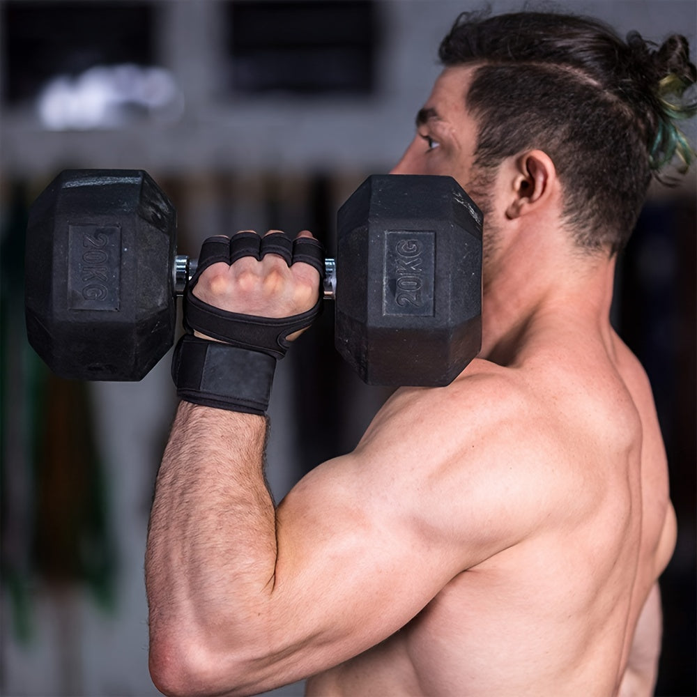 1 Pair of Premium Unisex Weightlifting Gloves - Enhanced Grip, Wrist Support, and Palm Protection for Fitness, Sports, Bodybuilding, and Gymnastics Enthusiasts - Durable, Breathable, and Comfortable Design for Optimal Perform