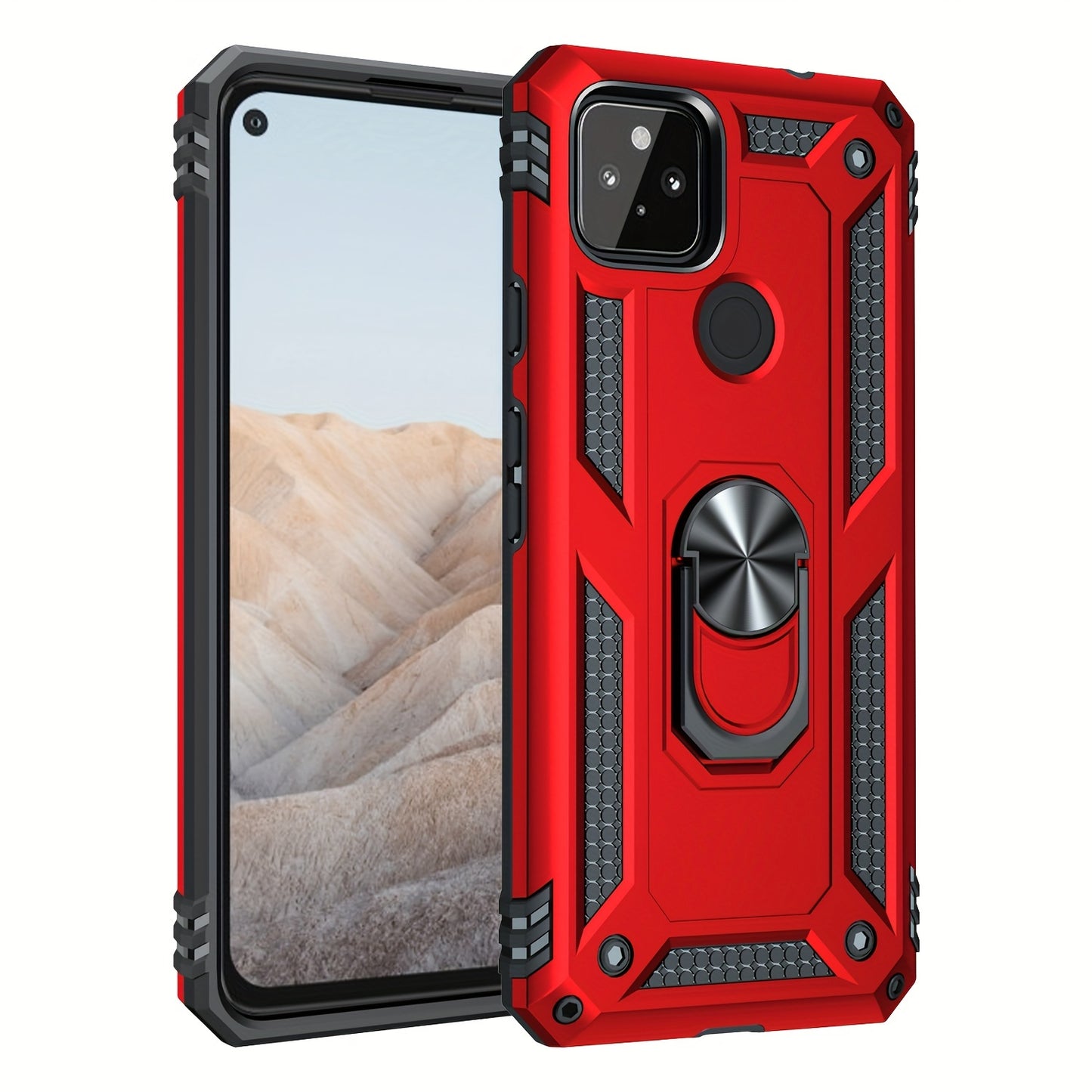 TPU+PC Two-in-one Ring Bracket Anti-fall Phone Case - Suitable For Google 3A/3A XL/4A/4A 5g/Pixel 5/5A 5g/Pixel 6/6 Pro/6A/Pixel 7/7Pro/7A/Pixel 8/8PRO - For Men & Women - Protect Your Phone - Perfect Gift for Tech Lovers