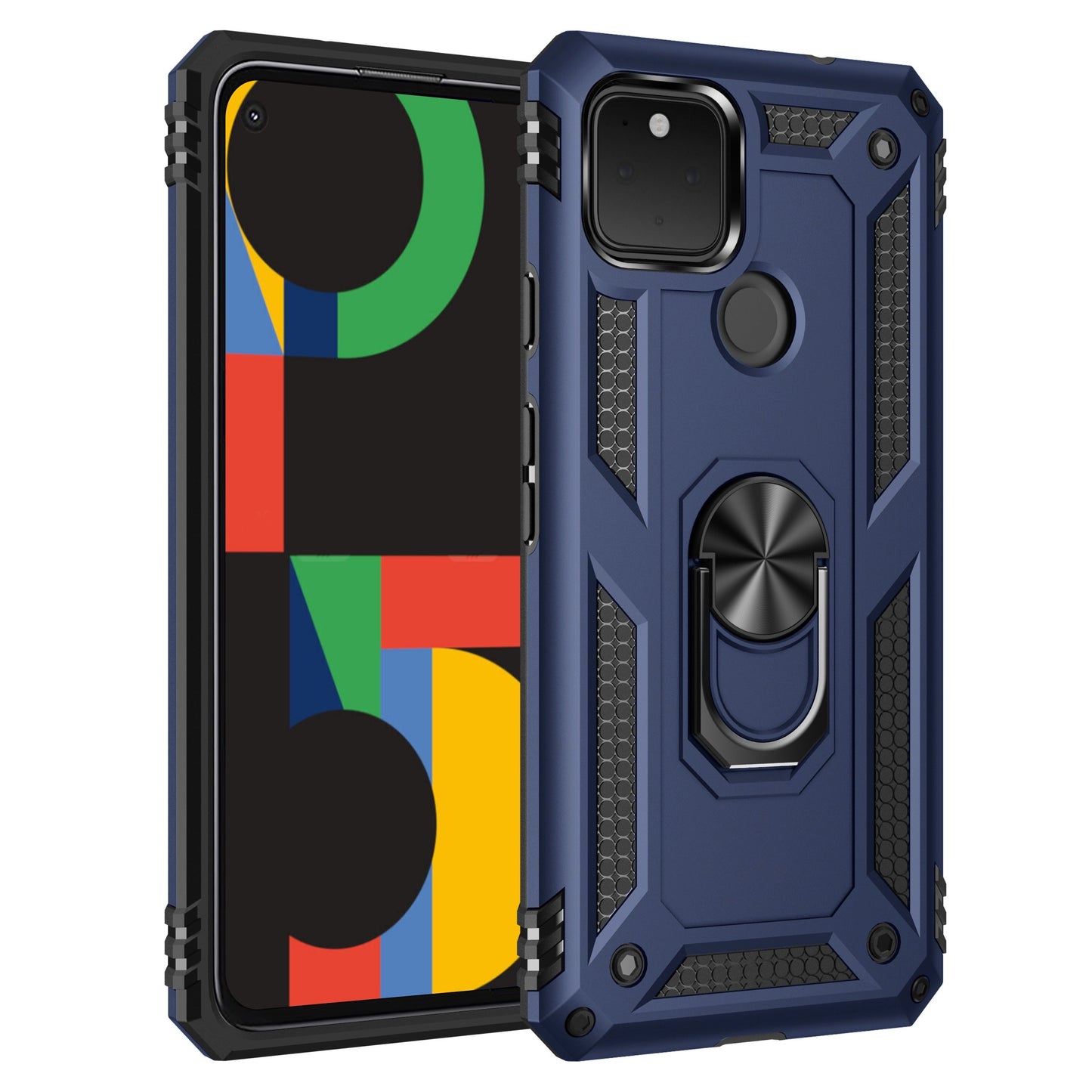 TPU+PC Two-in-one Ring Bracket Anti-fall Phone Case - Suitable For Google 3A/3A XL/4A/4A 5g/Pixel 5/5A 5g/Pixel 6/6 Pro/6A/Pixel 7/7Pro/7A/Pixel 8/8PRO - For Men & Women - Protect Your Phone - Perfect Gift for Tech Lovers