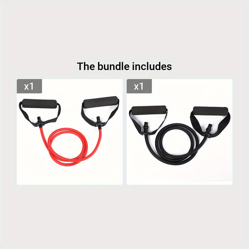 [1pc Premium U-Shaped Resistance Band] 1pc Premium TPE Resistance Band - U-Shaped, Elastic Fitness Rope with Comfort Handles in Red/Green/Black - Ideal for Home Workouts & Strength Training