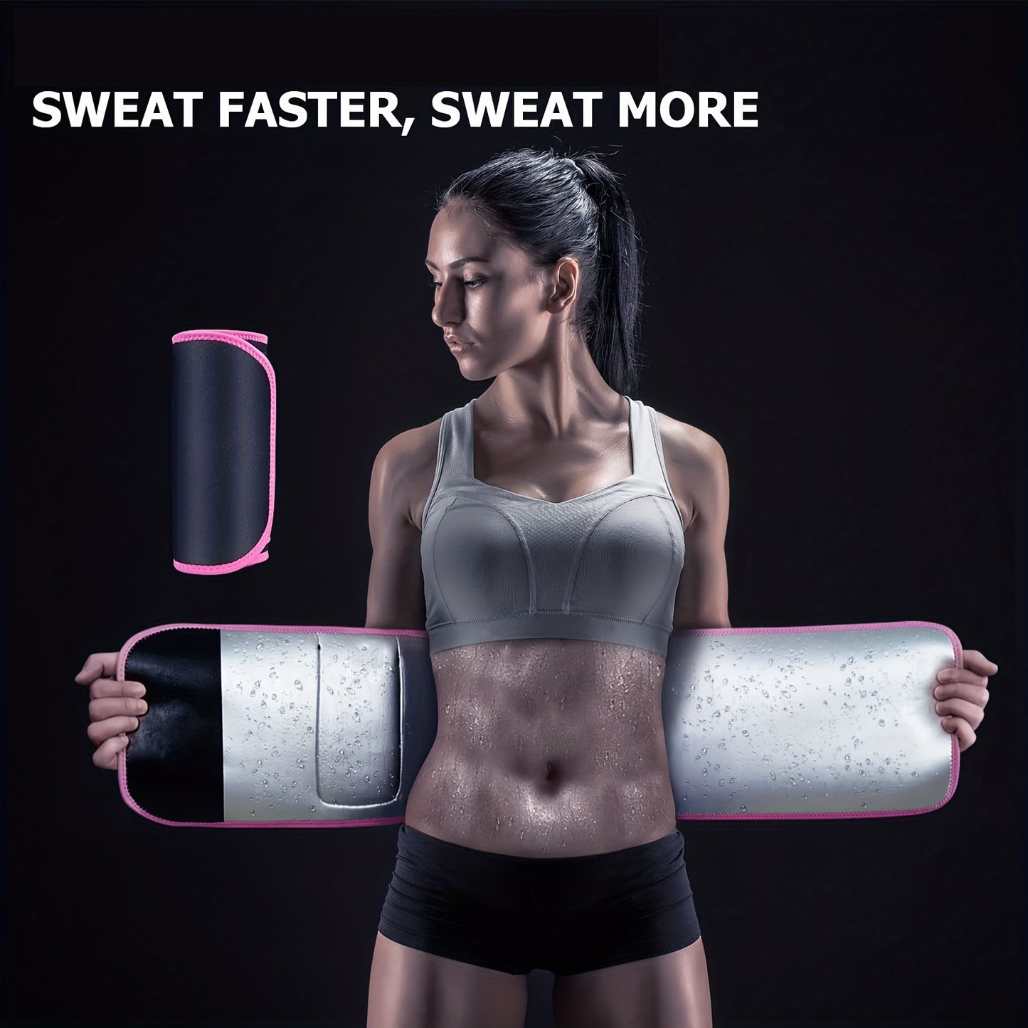 [Unisex Elastic Waist Trimmer] Waist Trimmer For Women And Mens, Elastic Compression Waist Trainer Sweat Belt For Fitness Exercise, Tummy Control Shapewear