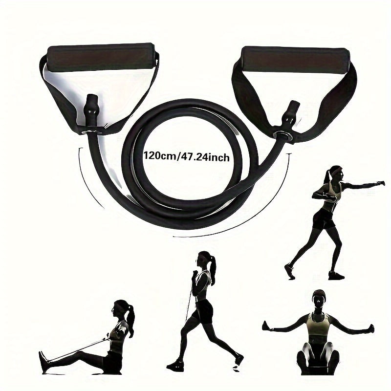 [1pc Premium U-Shaped Resistance Band] 1pc Premium TPE Resistance Band - U-Shaped, Elastic Fitness Rope with Comfort Handles in Red/Green/Black - Ideal for Home Workouts & Strength Training