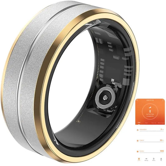 Smart Ring Health Tracker - Fitness Sleep Heart Rate Blood Oxygen Tracker Smart Ring for Men and Women,IP68 Waterproof Level Blu