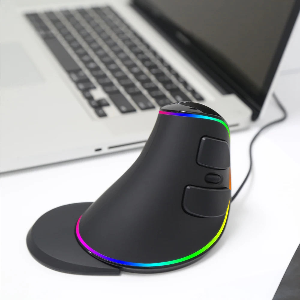 12800DPI Ergonomics Vertical Gaming Programmable Macro Delux M618 PLUS Wired Mouse 6 Buttons RGB Wireless Right Hand Mice