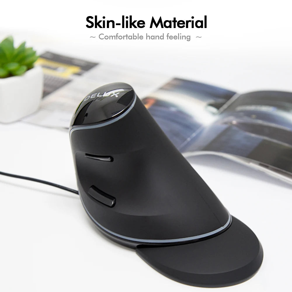 12800DPI Ergonomics Vertical Gaming Programmable Macro Delux M618 PLUS Wired Mouse 6 Buttons RGB Wireless Right Hand Mice