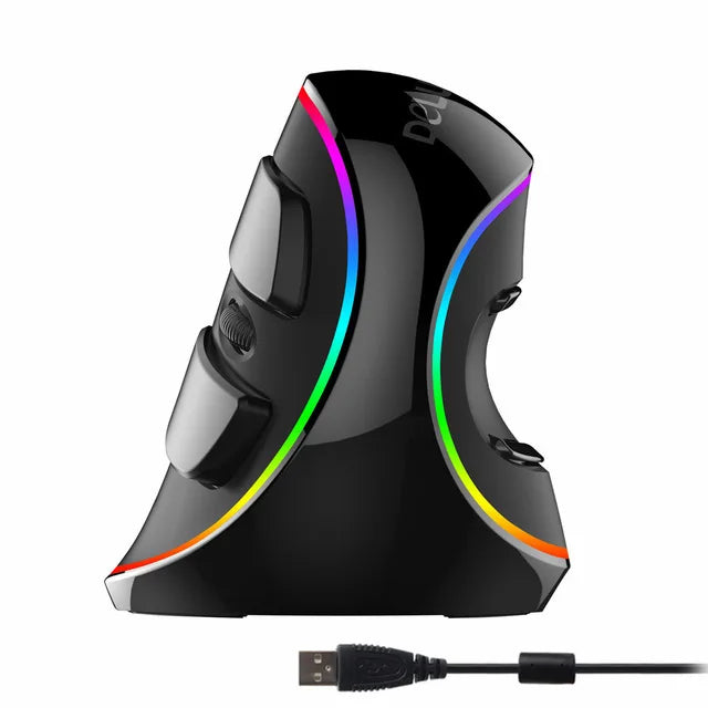 12800DPI Ergonomics Vertical Gaming Programmable Macro Delux M618 PLUS Wired Mouse 6 Buttons RGB Wireless Right Hand Mice