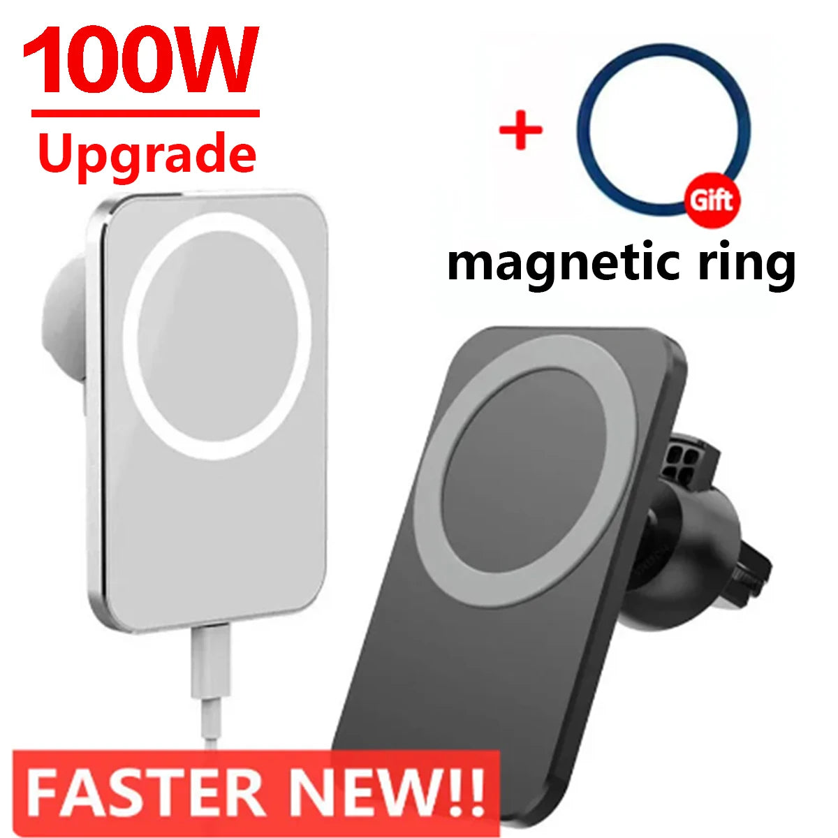100W Car Phone Holder Wireless Charger Car Mount Magnetic Car Chargers Wireless For iPhone 15 14 13 12 Pro Max XS Xiaomi Samsung
