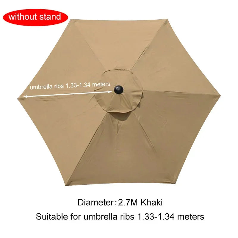 2/2.7/3 Meters Parasol Replacement Cloth Garden Parasol Canopy Cover Suit for 6/8 Arm Banana Umbrella Cover