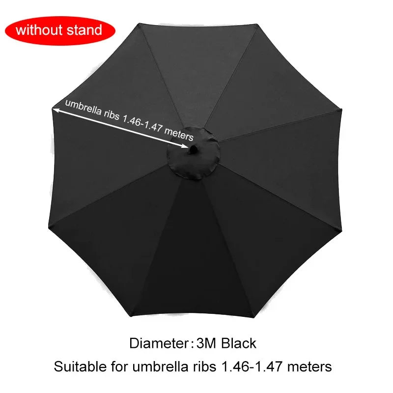 2/2.7/3 Meters Parasol Replacement Cloth Garden Parasol Canopy Cover Suit for 6/8 Arm Banana Umbrella Cover