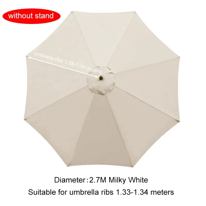 2/2.7/3 Meters Parasol Replacement Cloth Garden Parasol Canopy Cover Suit for 6/8 Arm Banana Umbrella Cover