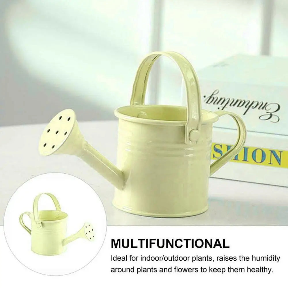 1Pcs Metal Watering Can Garden Flower Kettle Mini Small Water Spraying Pot Sprinkle with Large Capacity For Kids Adult