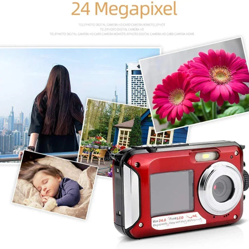 1080P HD Waterproof Digital Camera Anti-Shake Selfie Outdoor Video Portable Recorder for Underwater DV Recording Present Cameras