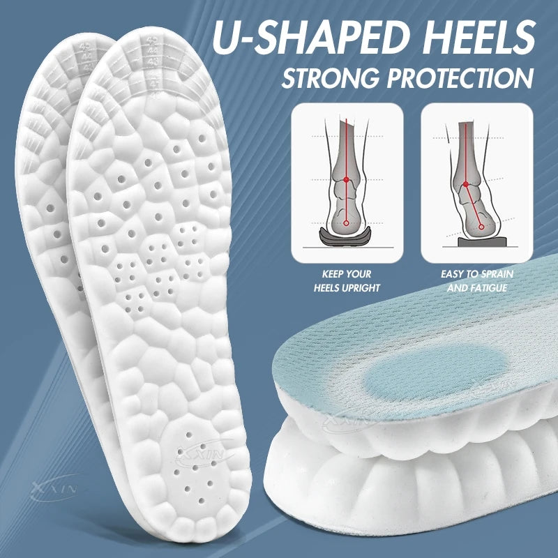 【Xxin】Cloud Shape Elastic Shoe Insoles for Men and Women Light Shock Absorption Sport Shoes Pad Soft Insole Size 35-46